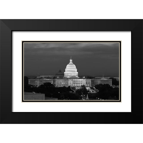 U.S. Capitol, Washington, D.C. Number 2 - Black and White Variant Black Modern Wood Framed Art Print with Double Matting by Highmith, Carol