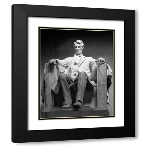 Lincoln Memorial, Washington, D.C. - Black and White Variant Black Modern Wood Framed Art Print with Double Matting by Highmith, Carol