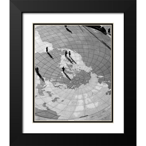 U.S. Navy Memorial, Washington, D. C. - Black and White Variant Black Modern Wood Framed Art Print with Double Matting by Highmith, Carol