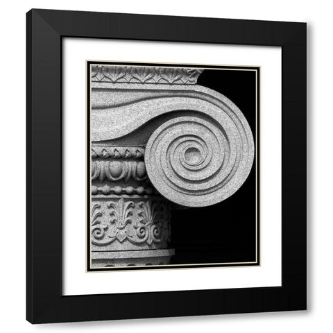 Column detail, U.S. Treasury Building, Washington, D.C. - Black and White Variant Black Modern Wood Framed Art Print with Double Matting by Highmith, Carol