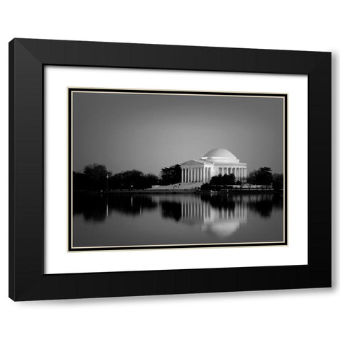 Jefferson Memorial, Washington, D.C. Number 2 - Black and White Variant Black Modern Wood Framed Art Print with Double Matting by Highmith, Carol
