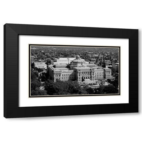 View of the Library of Congress Thomas Jefferson Building from the U.S. Capitol dome, Washington, D. Black Modern Wood Framed Art Print with Double Matting by Highmith, Carol