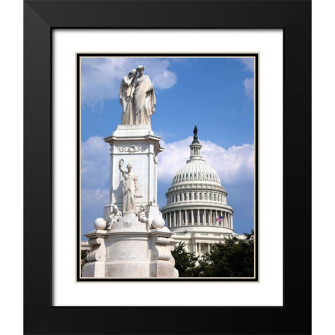 The Peace Monument located in Peace Circle on the grounds of the U.S. Capitol, First St. and Pennsyl Black Modern Wood Framed Art Print with Double Matting by Highmith, Carol