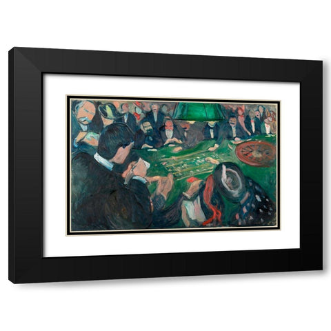 At the Roulette Table in Monte Carlo, 1892 Black Modern Wood Framed Art Print with Double Matting by Munch, Edvard