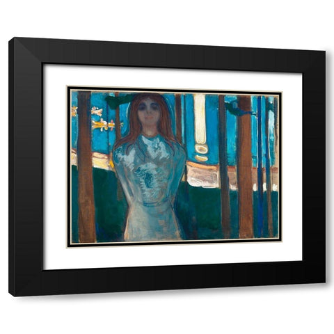 The Voice / Summer Night, 1896 Black Modern Wood Framed Art Print with Double Matting by Munch, Edvard