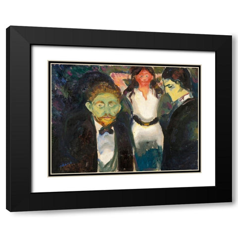 Jealousy, 1907 Black Modern Wood Framed Art Print with Double Matting by Munch, Edvard