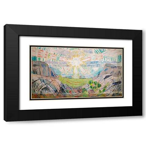 The Sun, 1910-1911 Black Modern Wood Framed Art Print with Double Matting by Munch, Edvard