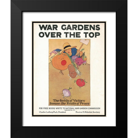 War Gardens Over the Top, 1919 Black Modern Wood Framed Art Print with Double Matting by Barney, Maginel Wright