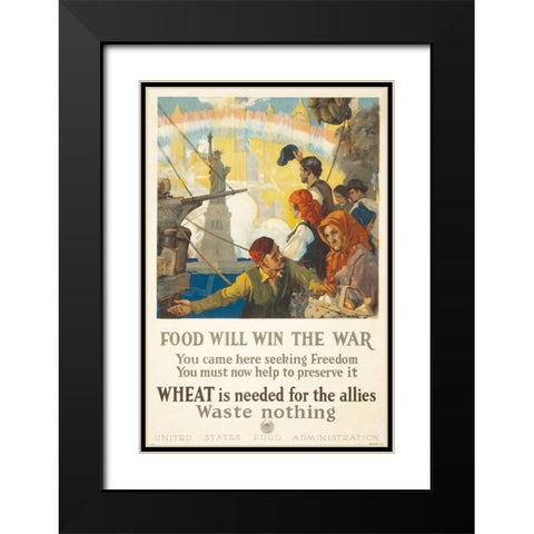 Food Will Win the War, 1917 Black Modern Wood Framed Art Print with Double Matting by Chambers, Charles Edward