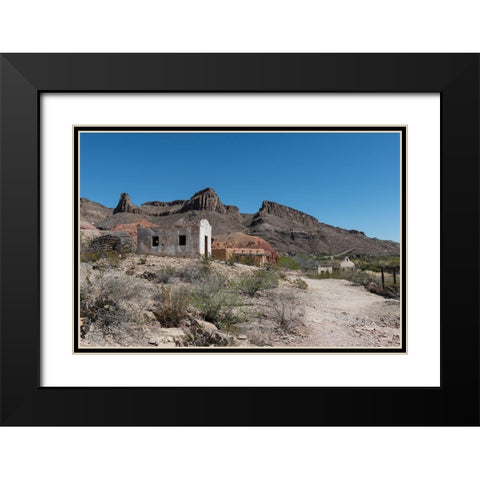Abandoned movie set along the Rio Grande River in Big Bend Ranch State Park in lower Brewster County Black Modern Wood Framed Art Print with Double Matting by Highmith, Carol