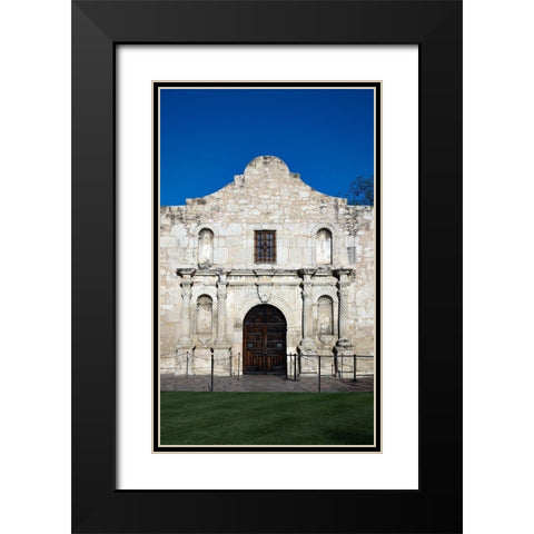 The Alamo, San Antonio, TX Black Modern Wood Framed Art Print with Double Matting by Highmith, Carol