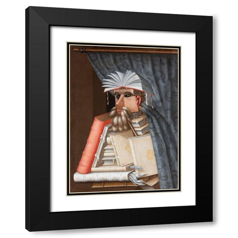 The Librarian Black Modern Wood Framed Art Print with Double Matting by Arcimboldo, Giuseppe