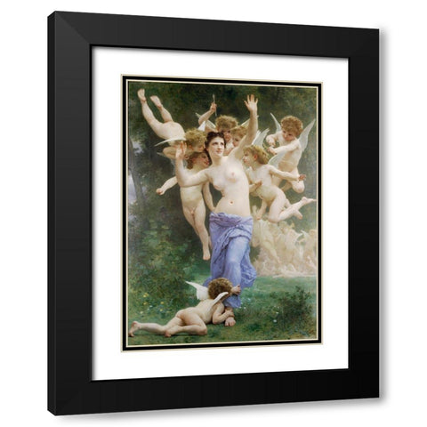 The Wasps Nest, 1892 Black Modern Wood Framed Art Print with Double Matting by Bouguereau, William-Adolphe