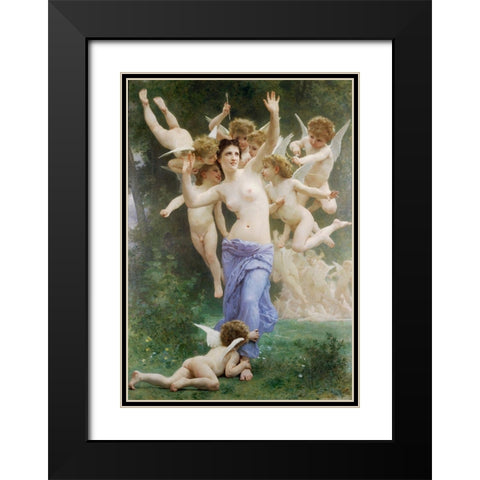 The Wasps Nest, 1892 Black Modern Wood Framed Art Print with Double Matting by Bouguereau, William-Adolphe