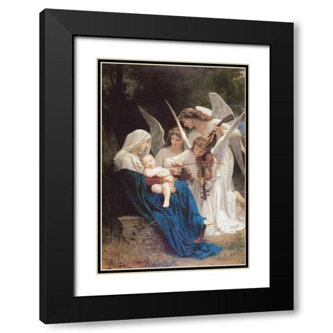 Song of the Angels, 1881 Black Modern Wood Framed Art Print with Double Matting by Bouguereau, William-Adolphe