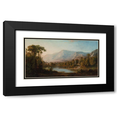 Vale of Kashmir Black Modern Wood Framed Art Print with Double Matting by Duncanson, Robert S.