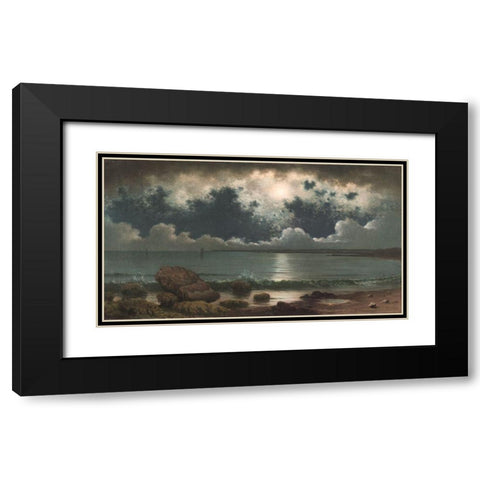 Point Judith Rhode Island Black Modern Wood Framed Art Print with Double Matting by Heade, Martin Johnson