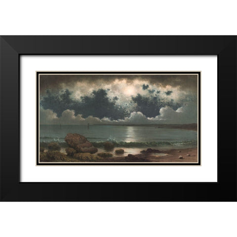 Point Judith Rhode Island Black Modern Wood Framed Art Print with Double Matting by Heade, Martin Johnson