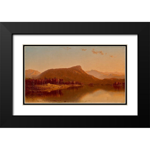 A Home in the Wilderness Black Modern Wood Framed Art Print with Double Matting by Gifford, Sanford Robinson