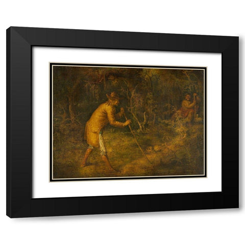 The Devil and Tom Walker Black Modern Wood Framed Art Print with Double Matting by Quidor, John