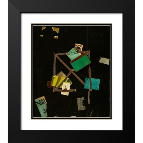 Card Rack with a Jack of Hearts Black Modern Wood Framed Art Print with Double Matting by Peto, John F