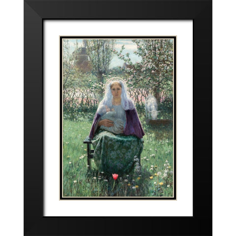The Blessed Mother Black Modern Wood Framed Art Print with Double Matting by Hitchcock, George
