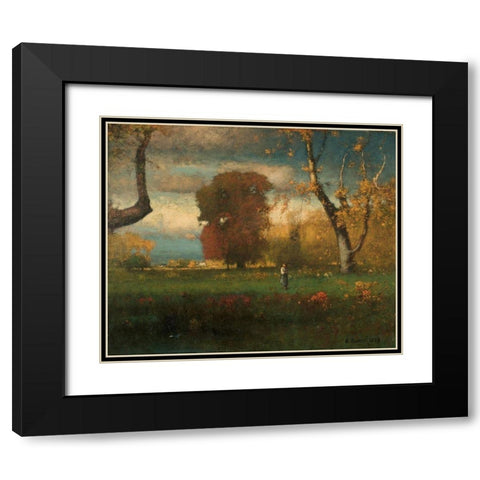 Landscape Black Modern Wood Framed Art Print with Double Matting by Inness, George