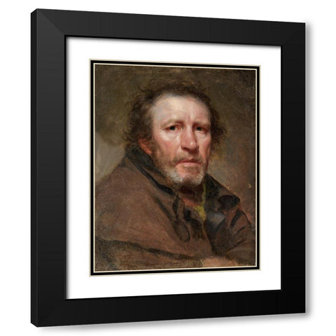 Old Pat The Independent Beggar Black Modern Wood Framed Art Print with Double Matting by Waldo, Samuel Lovett