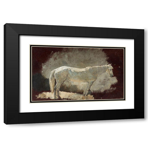 White Mare Black Modern Wood Framed Art Print with Double Matting by Homer, Winslow