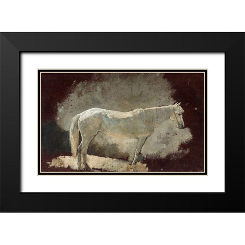 White Mare Black Modern Wood Framed Art Print with Double Matting by Homer, Winslow