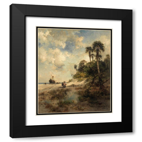 Fort George Island Florida Black Modern Wood Framed Art Print with Double Matting by Moran, Thomas