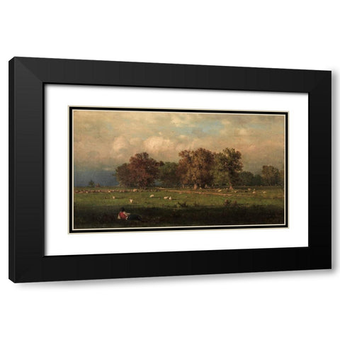 Durham Connecticut Black Modern Wood Framed Art Print with Double Matting by Inness, George