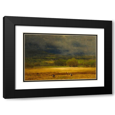 The Wheat Field Black Modern Wood Framed Art Print with Double Matting by Inness, George