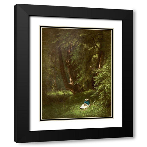 The Wood Chopper Black Modern Wood Framed Art Print with Double Matting by Inness, George