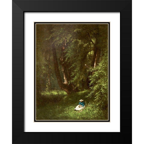 The Wood Chopper Black Modern Wood Framed Art Print with Double Matting by Inness, George