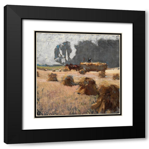 Harvest Time Black Modern Wood Framed Art Print with Double Matting by Keller, Henry