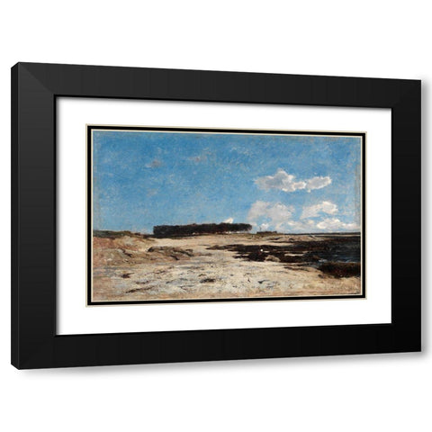 Pointe de Cabellou Brittany Black Modern Wood Framed Art Print with Double Matting by Picknell, William L.