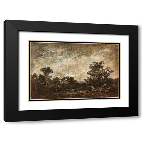 Indian Camp Black Modern Wood Framed Art Print with Double Matting by Blakelock, Ralph A