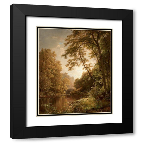 June Day Black Modern Wood Framed Art Print with Double Matting by Richards, William Trost