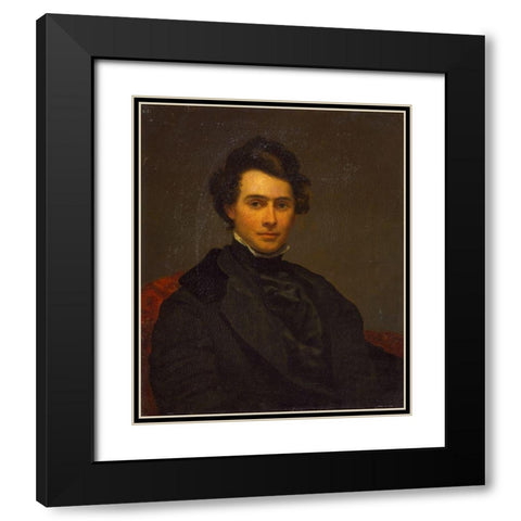 Tompkins Matteson Black Modern Wood Framed Art Print with Double Matting by Elliott, Charles Loring