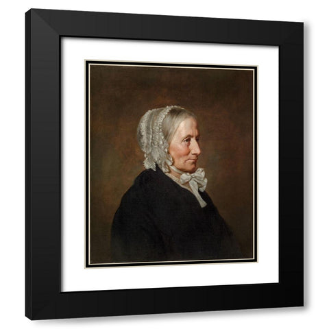 Portrait of the Artists Mother Black Modern Wood Framed Art Print with Double Matting by Smith, Allen