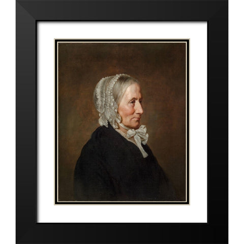 Portrait of the Artists Mother Black Modern Wood Framed Art Print with Double Matting by Smith, Allen