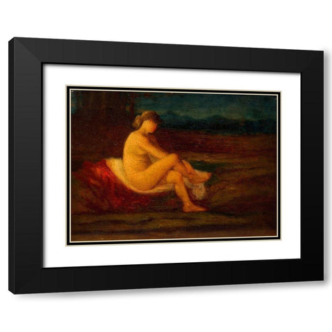 A Bather Black Modern Wood Framed Art Print with Double Matting by Newman, Robert Loftin