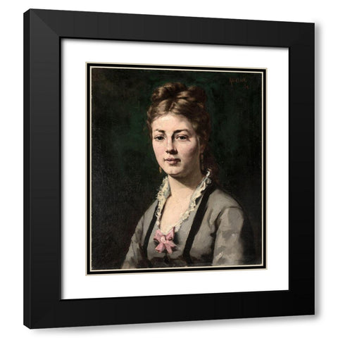 Portrait of a Woman Black Modern Wood Framed Art Print with Double Matting by Anderson, Abraham Archibald