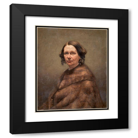 Mrs. Goss Black Modern Wood Framed Art Print with Double Matting by Ransom, Caroline L