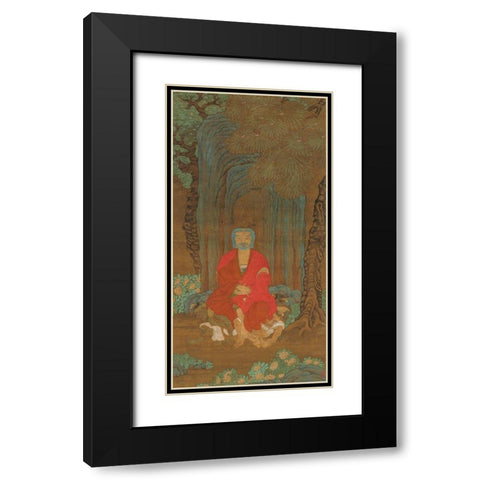 Shakyamuni under the Bodhi Tree Black Modern Wood Framed Art Print with Double Matting by dynasty, China Ming