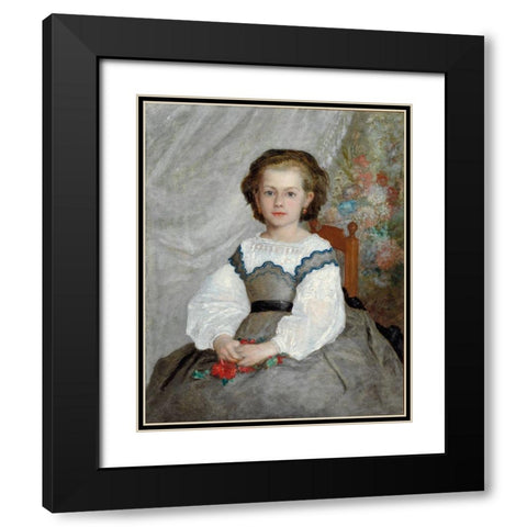 Romaine Lacaux Black Modern Wood Framed Art Print with Double Matting by Renoir, Pierre-Auguste