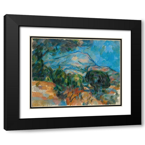 Mount Sainte Victoire Black Modern Wood Framed Art Print with Double Matting by Cezanne, Paul