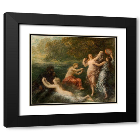 Tannhauser Black Modern Wood Framed Art Print with Double Matting by Latour, Henri Fantin