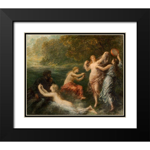 Tannhauser Black Modern Wood Framed Art Print with Double Matting by Latour, Henri Fantin